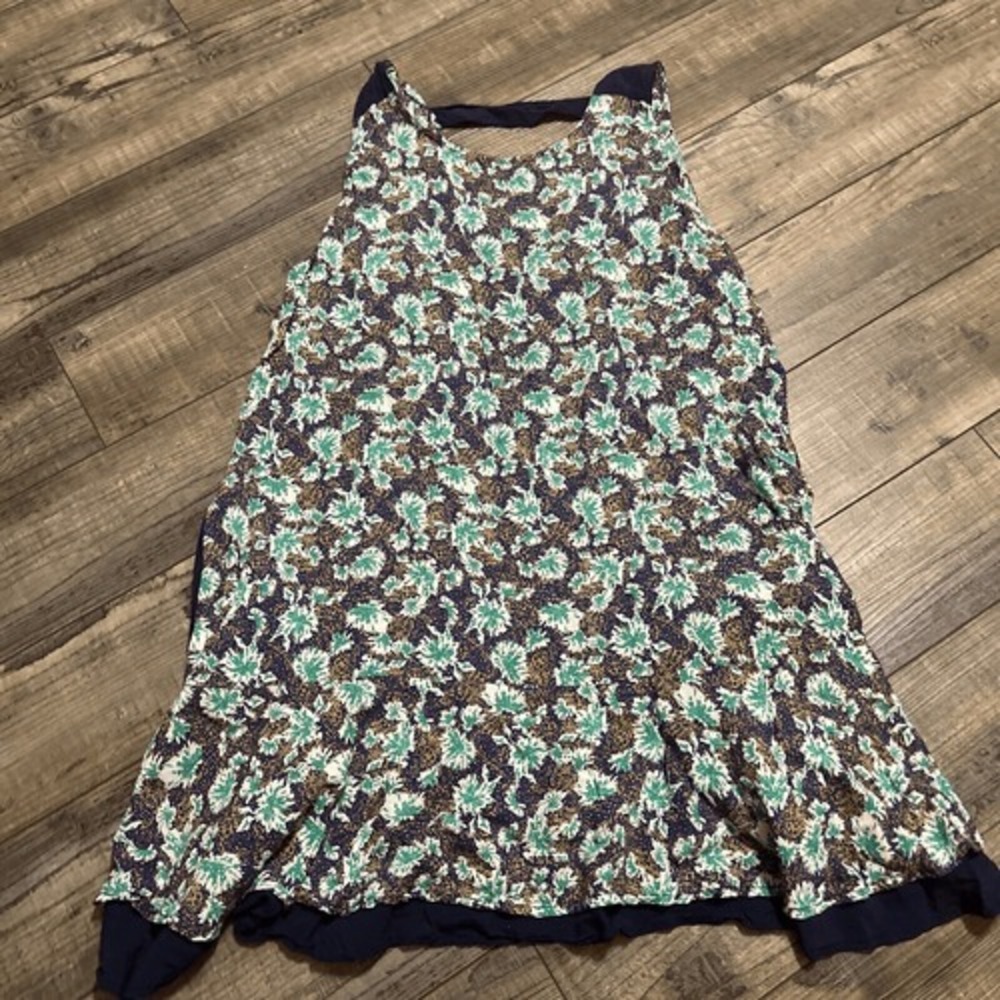 Womens‎ Size Large  Umgee Tank Top Dress Blue Green Pockets